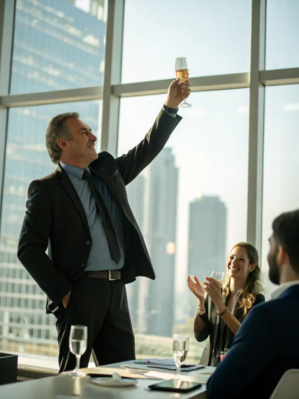 A South African business owner celebrating a successful business milestone with their team, highlighting the positive outcomes of business coaching and mentorship.